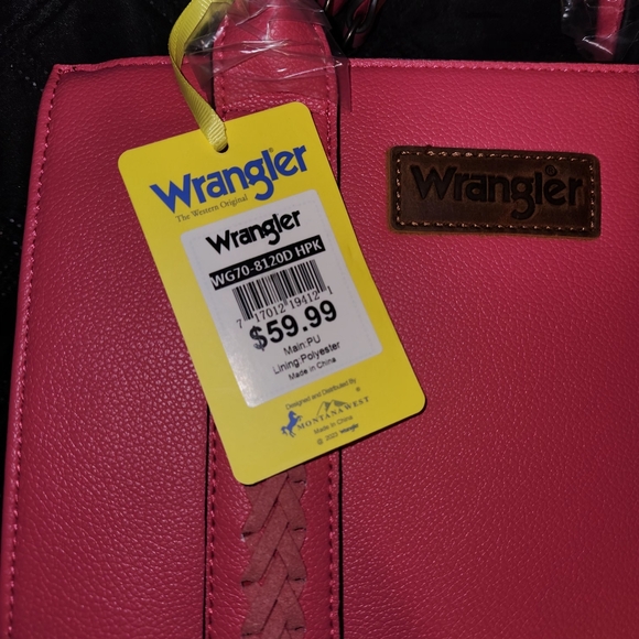 New Pink Wrangler Crossbody Tote Purse | Size Medium - Picture 8 of 9